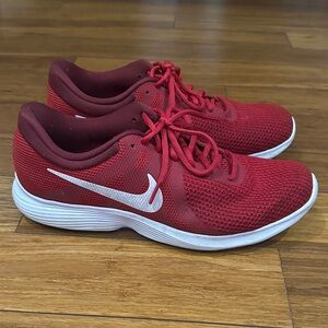 Nike Red Mesh Sneakers with White Accents